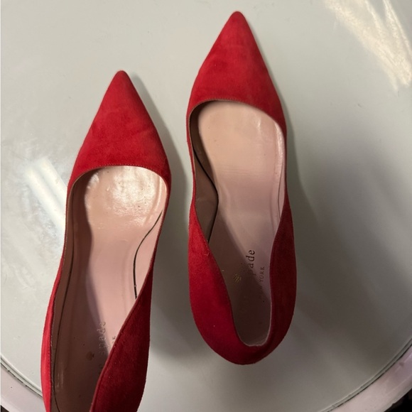 Kate Spade Vibrant Red Suede Heels Gorgeous Showstoppers!! - Picture 3 of 9